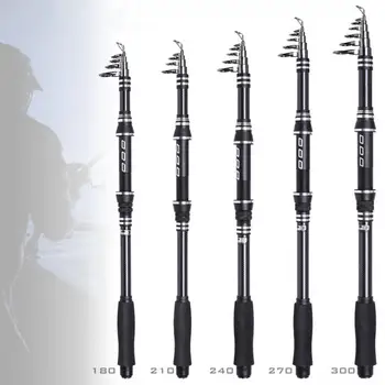 

1.8m 2.1m 2.4m 2.7m 3.0m Carbon Fiber Telescopic Fishing Rod Short Sea Rods Ultra Light Travel Spinning Casting Lure Pole