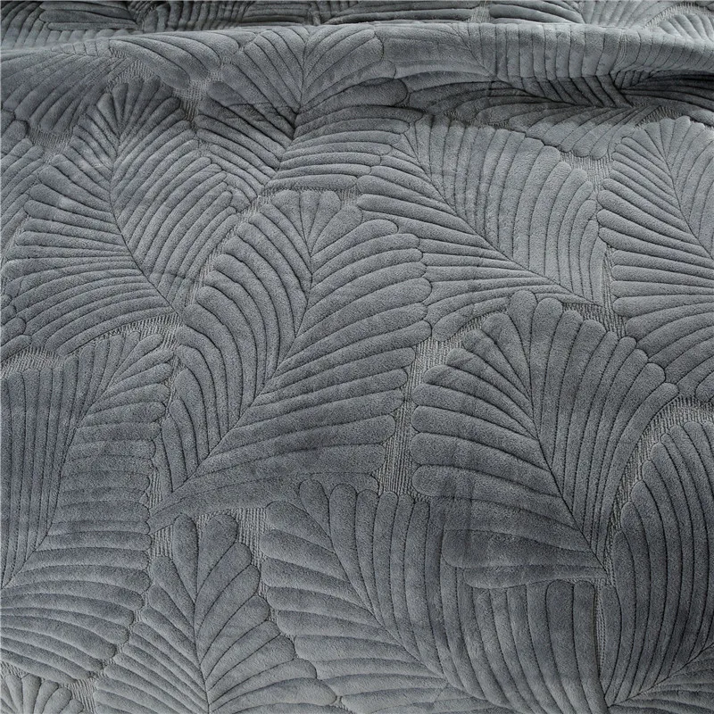 Плюшевое Хлопковое одеяло набор 3 шт Пальмовые Листья вышитое стеганое покрывало покрывала, простыни наволочка набор King size