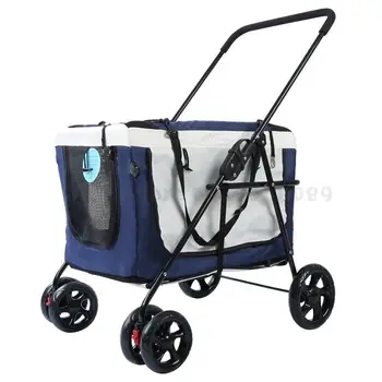 

New Pet Stroller Dog Cat Outdoor Car Portable Folding Bag Separation