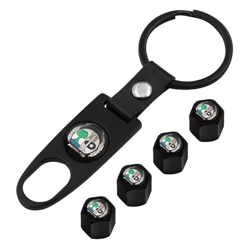 

1set Car Tire Valve Tyre Cap Apple Tree Emblem metal Keychain For Mercedes Benz AMG GLC GLE CLA GLA W205 W211 W213 Accessories