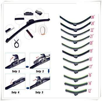 

Car auto Frameless Bracketless Rubber Wiper Blade for Ford Mad Evos Stealth Start iosis F-450 Verve F150 Crown BF 4-Trac