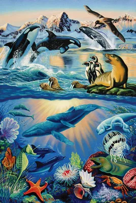 puzzle1000 Бумажная головоломка для подводной площадки для взрослых, 1000 деталей, пазл, пейзаж океана, для взрослых, 1000 деталей, головоломка, игрушки, домашний декор - Цвет: puzzle1000