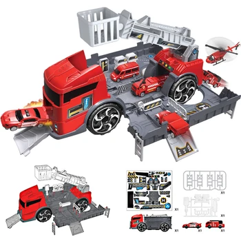 

Deformable Truck Toy Set Free Assembled Gifts Parent-child Model Praking Lot Children Transport Engineer Intrative Plastic