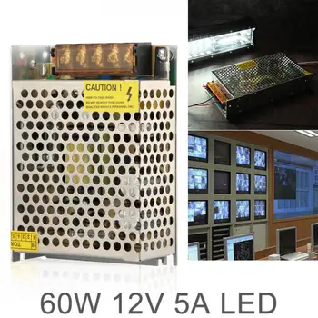 

DC 12V 5A 60W Aluminum Alloy Switch Power Supply Driver Adapter / Source Transformer for LED Strip Light / Industrial