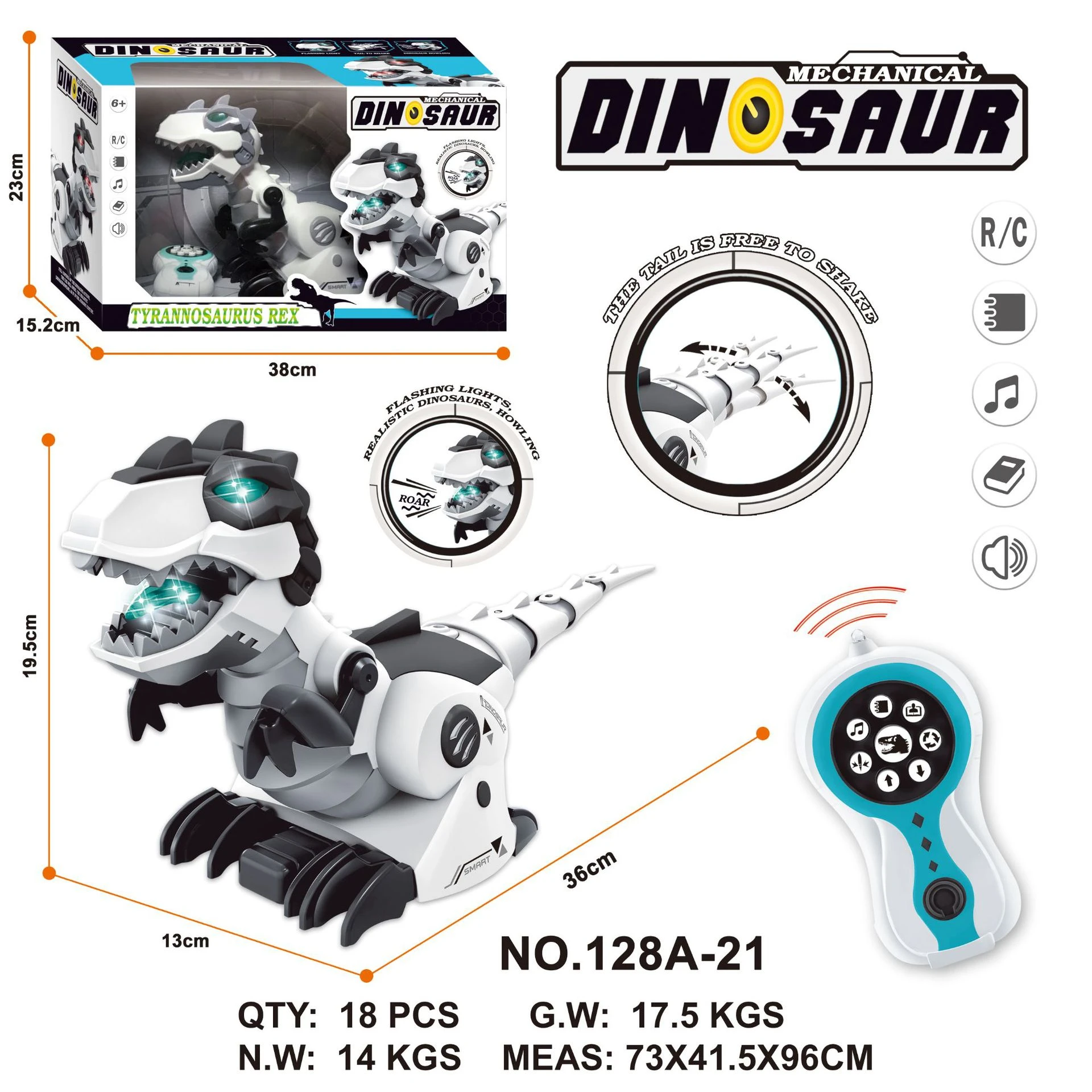 intelligent dinosaur robot with fire