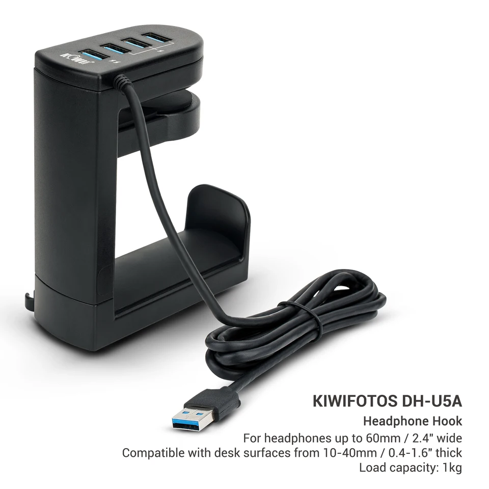 ALACOO Schreibtisch Ladehalterung - Smartwatch & Headset Halter Mit 3 USB Ports