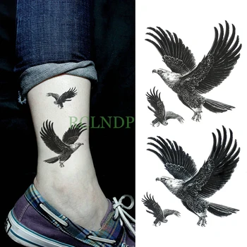 

Waterproof Temporary Tattoo Sticker eagle hawk bird Fake Tatto Flash Tatoo leg Arm hand foot tatouage for Men Girl Women lady