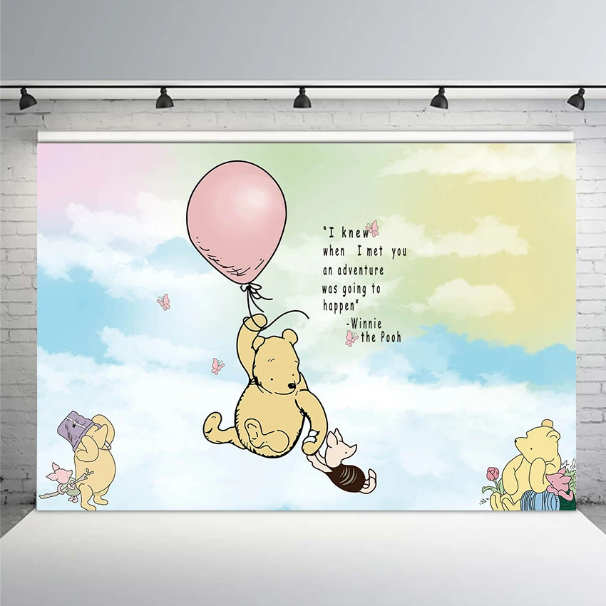 Bear Hunny Photography Background Pink Clouds Sky Balloons Custom Backdrop Photocall Photo Studio | Электроника