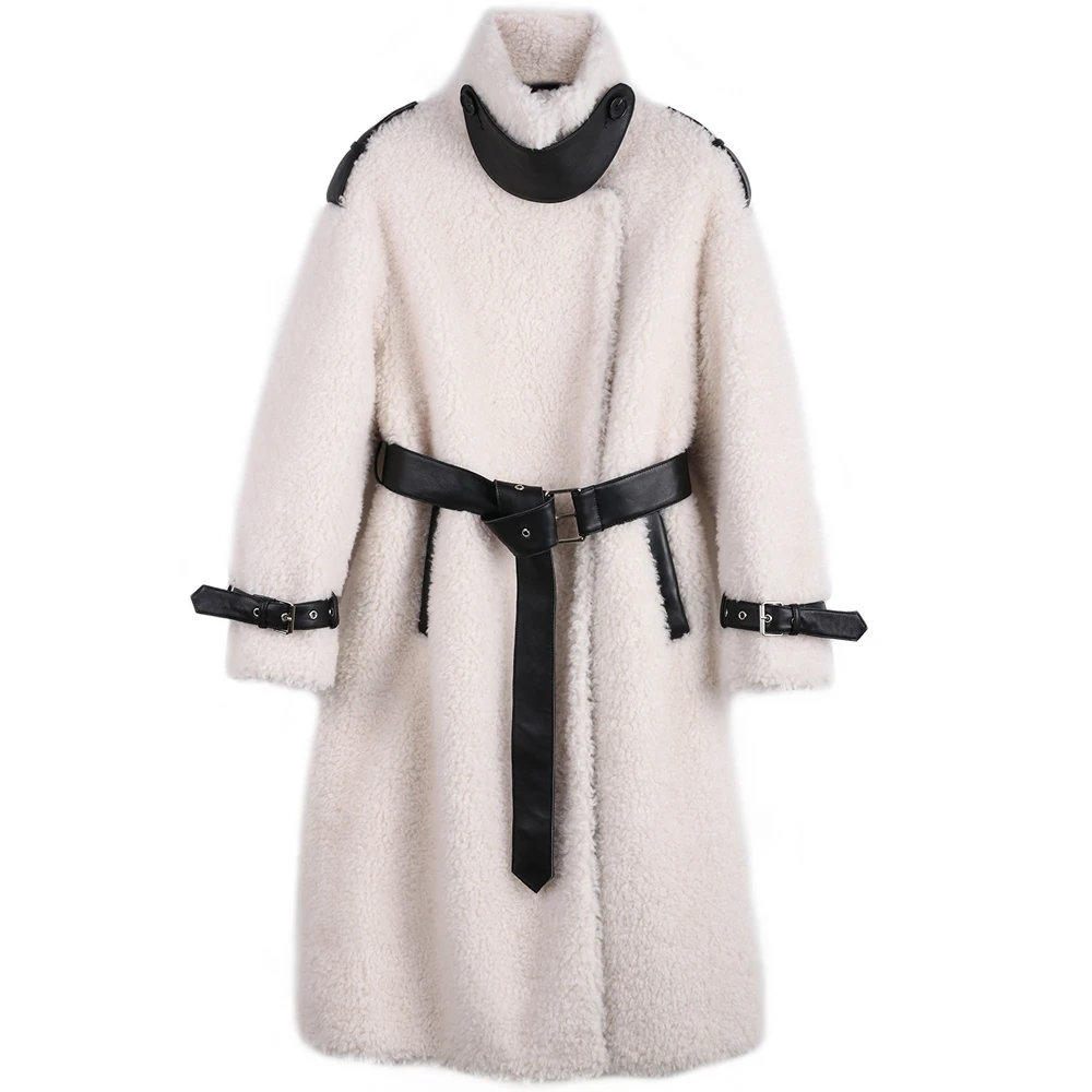 Yoloagne Женское зимнее модное шерстяное длинное пальто, Дамское пальто с воротником из натурального меха