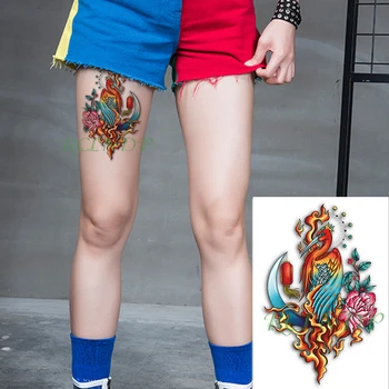 

Waterproof Temporary Tattoo Sticker phoenix peony flower moon lantern planet fake tatto flash tatoo body art for girl women men