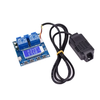

Relay 2-Channel Measurement Sensor Module Digital LCD Display Temperature Controller Industrial DC 12V Humidity Thermostat