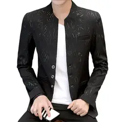 Coat  Stylish Vintage Print Korean Style Blazer Soft Autumn Blazer Slim   for Business