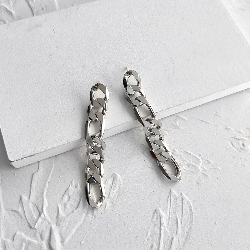 Peri'sBox 12mm*84mm Chunky Chain Earrings Long Figaro Link Dangle Earrings for Women Statement Gold Brass Earrings 2020 Jewelry - Image 3