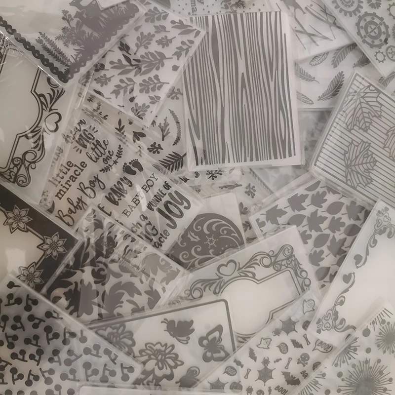 Embossing Folders Plastic Template Craft Card Making Paper Cards Photo Album Wedding Decoration Scrapbooking DIY Craft 5 Pieces