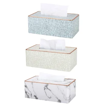 

Marble Ice Crack Pattern Leather Large Drawer Box Hotel Office Home Tissue Box Rectangular Leather Tissue Box Cover Holder
