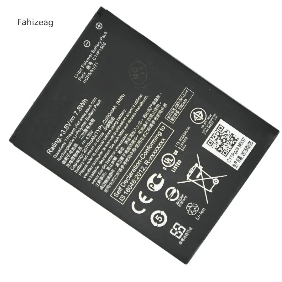 Сменный аккумулятор fahizeag 2070 мАч 7 8 Вт/ч C11P1506 для ASUS Live G500TG ZC500TG Z00VD ZenFone Go
