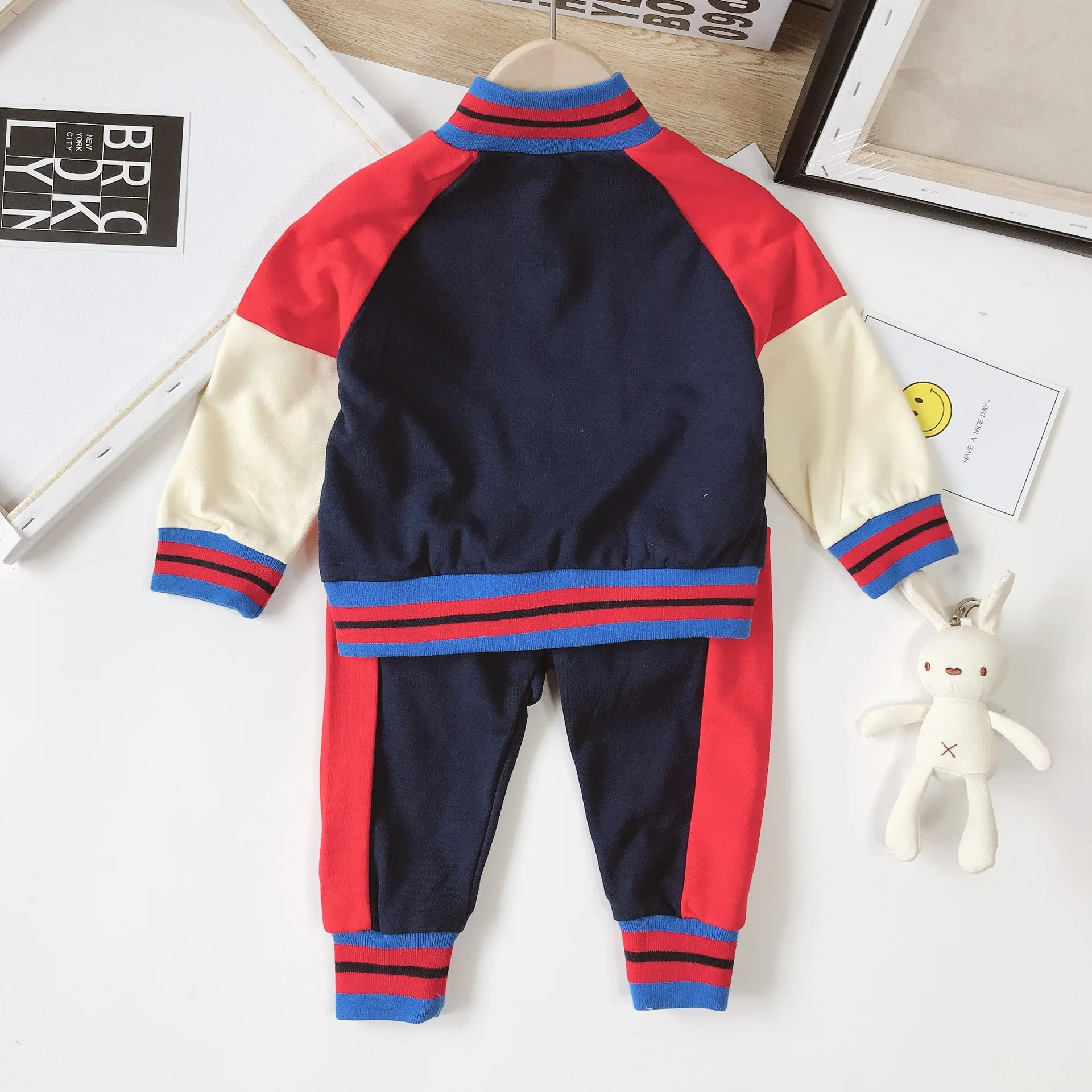 

Baby Two-Piece 2019 Spring New Style Boys And Girls Suits Children Korean-style Pure Cotton Versatile Jacket Western Style Coat
