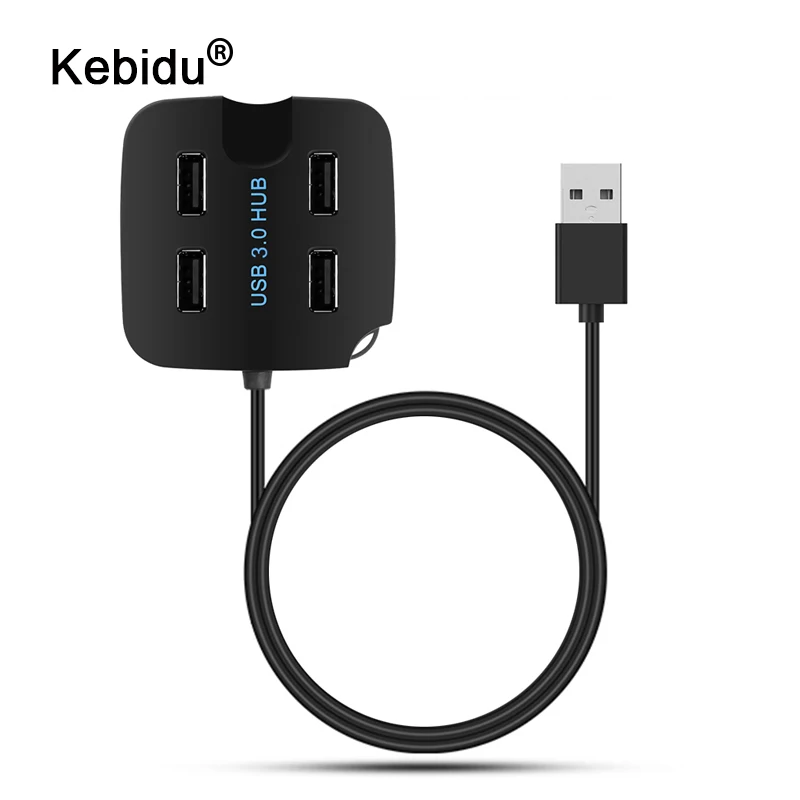 Kebidu USB3.0 концентратор 5 Гбит/с супер скорость 4 порта USB концентратор портативный USB 2,0 Зарядка разветвитель для мульти-беспроводная мышь с держателем телефона