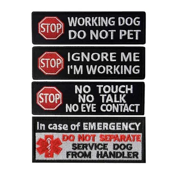 

Stop Working Dog Do Not Pet No Touch Patches For DOG PET Harness Vest Pet Service Dog In Training SECURITY PATCH Therapy Dog