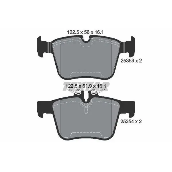 Колодки дисковые задние MB W205 all 13 TEXTAR 2535301