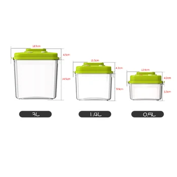 

New Vacuum Containers Food Seal Food Saver Storage Pot Vacuum Sealer Large Capacity Plastic Containers 500Ml+1400Ml+3000Ml