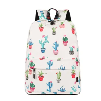 

20PCS / LOT School Backpack For Teenage Girls Casual Women Cactus Printed Water Resistant Laptop BackPack Daily Bag Pack Mochila