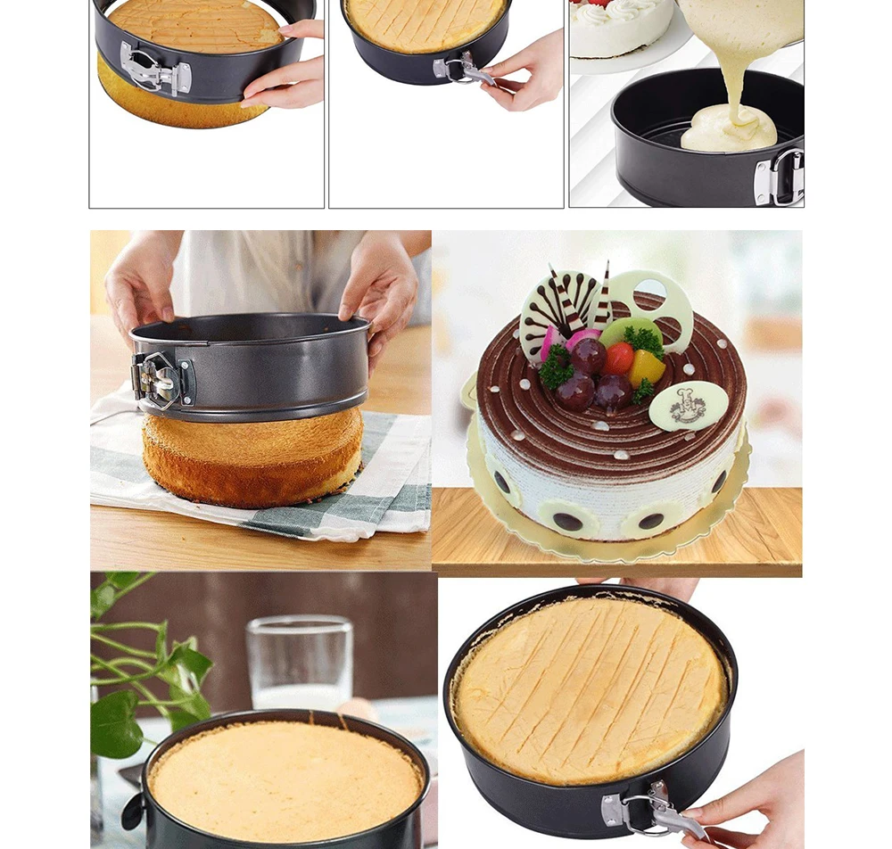 Non-Stick Round Cheesecake Pan With Parchment Paper Liners 4/7/9 Inch Springform Cake Pan With Removable Bottom              086