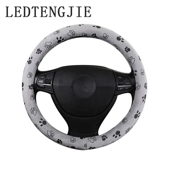 

LEDTENGJIE 37-38cm car steering wheel cover autumn and winter furry cute steering wheel cover car interior accessories