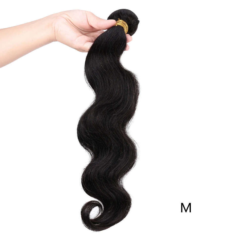 Mechones de cabello humano postizo brasileño remy, extensiones de cabello humano 100%, suave y liso, ondulado, Natural, tejido negro
