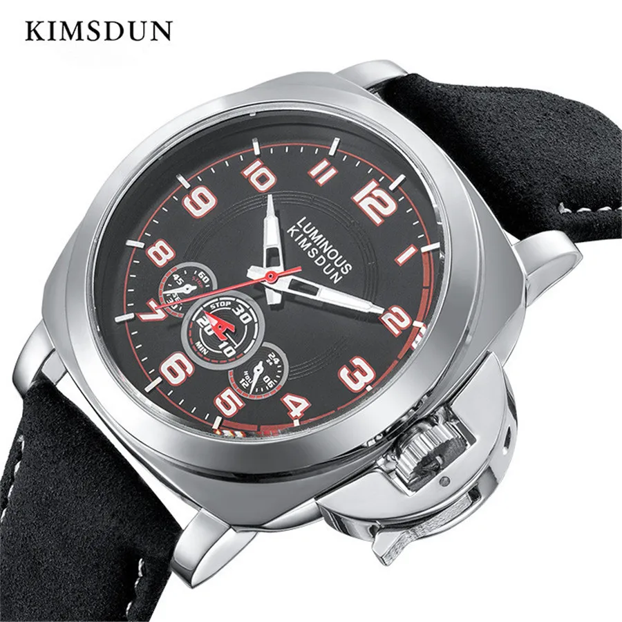

KIMSDUN Watches Men Top Luxury Brand Automatic Mechanical Watch Waterproof Watches Leather Strap Wristwatches Relogio Masculino