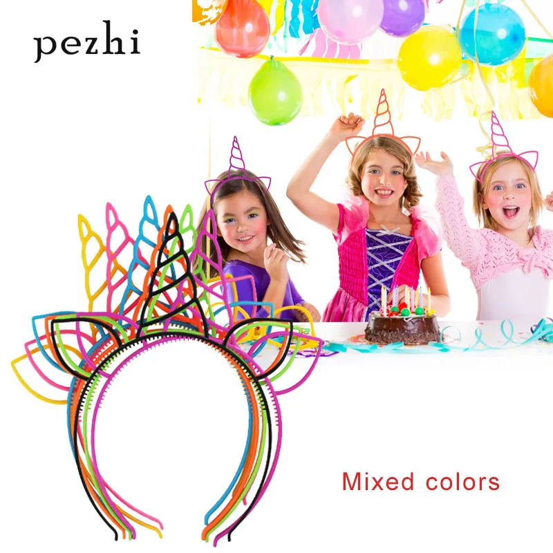 

Unicorn cat ears crown Mermaid birthday rabbit bow animal ABS girl headband party plastic children's hair accessories hairband