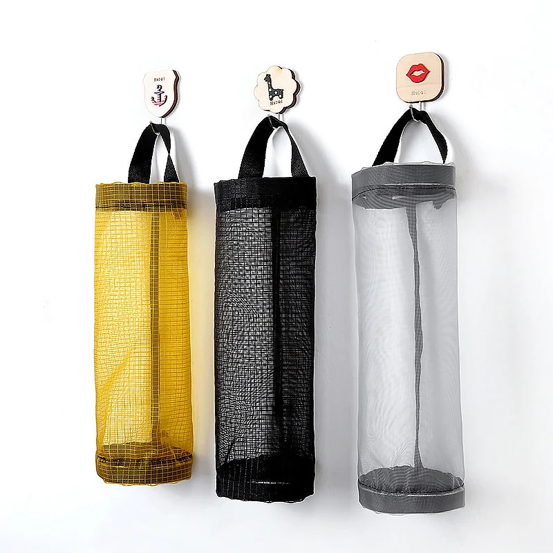 

Grocery Bag Holder Wall Mount Storage Dispenser Kitchen Garbage Plastic Bag Organizer Home Portable Removable Storage Bag