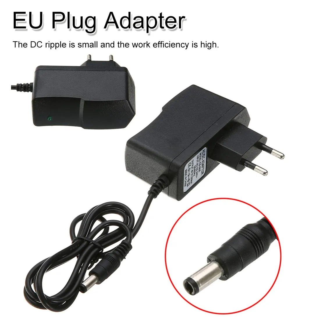 

100-240V AC to DC Power Supply Charger Adapter EU Plug Adapter DC 9Volt Power Supply led strip TV Box EU Plug Adapter