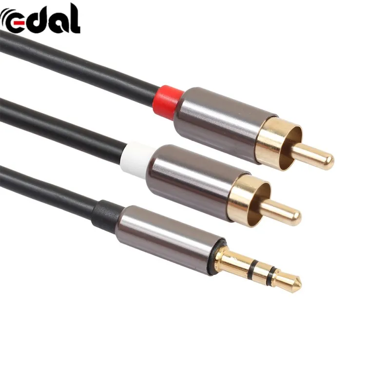 EDAL 3.5mm Jack to 2 RCA Audio Cable AUX Splitter Stereo Male Adapter Speaker Cables |