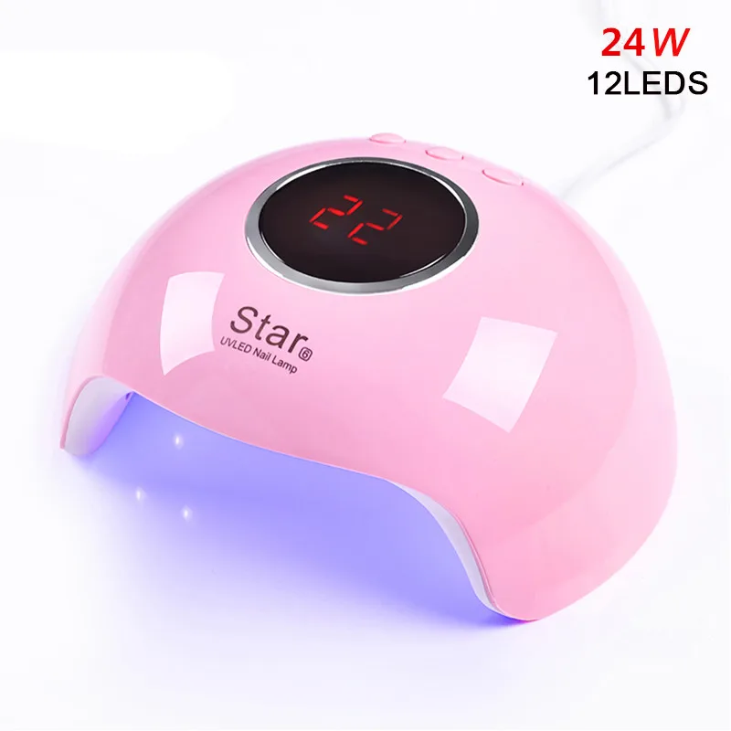 24 Вт/30 Вт/36 Вт УФ светодиодный светильник для маникюра гель Сушилка для ногтей сушильная лампа для полировки ногтей отверждающая машина с usb-кабелем инструмент для маникюра - Цвет: 24W Pink