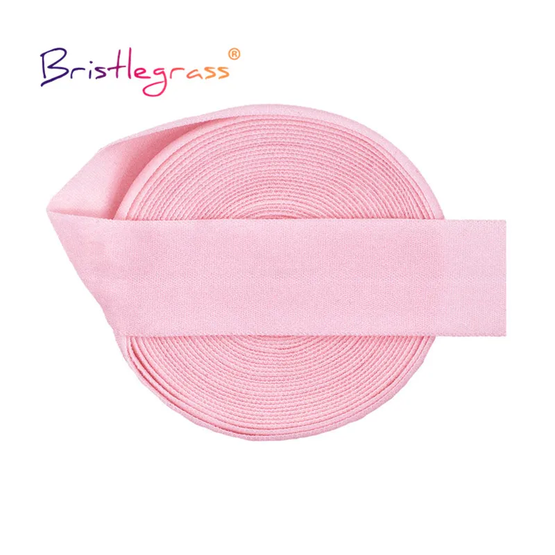 BRISTLEGRASS-100 야드 by 롤, 3/4 20mm, 솔리드 매트, 비광택 폴드 오버 엘라스틱, 적 스판덱스 밴드, 헤어 타이, 머리띠, 드레스 재봉