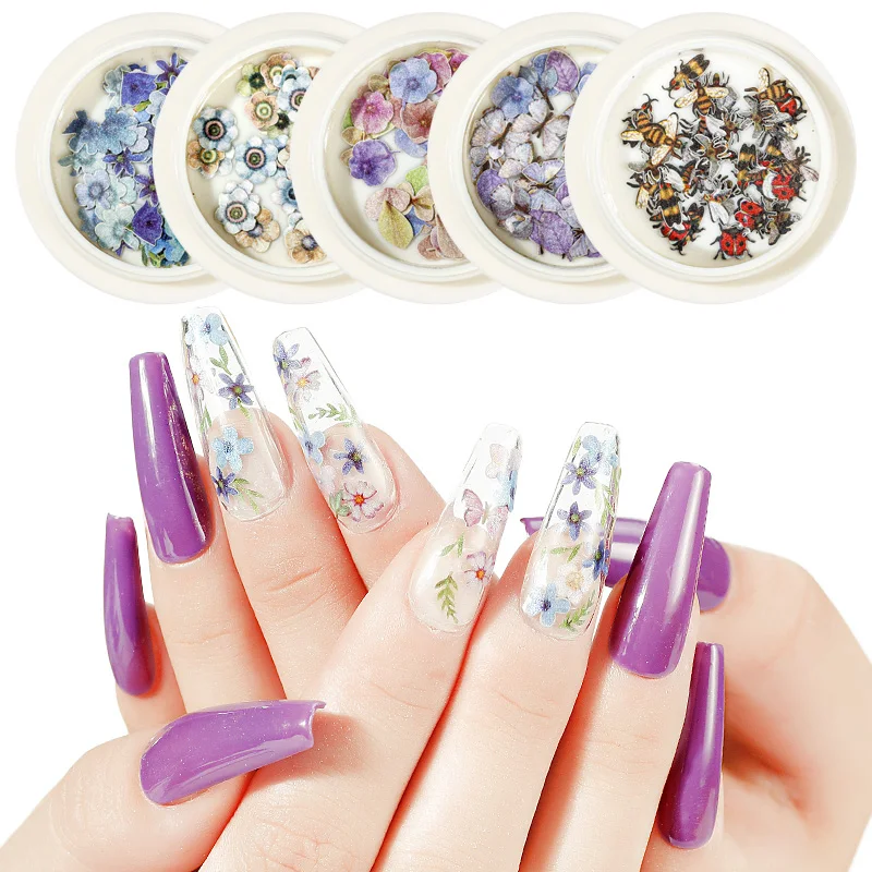 

1 Box 3D Nail Stickers Colorful Stickers Wraps Decorations Stickers Nail Wood Pulp Self-Adhesive Stickers Nail HNO-01-30