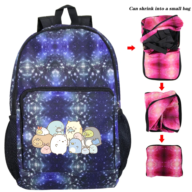 Sumikko Bagpack 25 Животные принты вещевой мешок для путешествий рюкзаки Sumikko рюкзак унисекс обратно в школу сумка прекрасный Sumikko дети складной рюкзак и сумка Dos - Цвет: Sumikko Bagpack 25