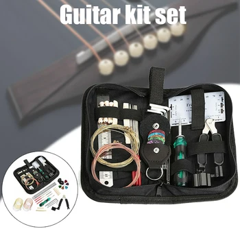 

Hot Electric Guitar Bass Care Repairing Tools Set Luthier Setup Maintenance Kit Portable with Bag M88