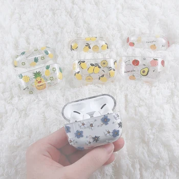 

Transparent Cute Fruit Flower Case For AirPods 3 Case Cover For Apple AirPods Pro Charging Box Cover Skin Accessories Peach
