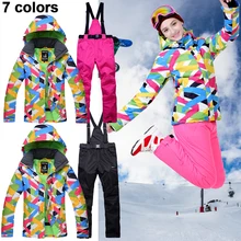 Лыжная одежда, водонепроницаемые женские лыжные костюмы, куртка, утолщенная, для сноубординга, водонепроницаемая, лыжная куртка+ штаны, для улицы, зимняя, Спортивная, лыжная, Homme