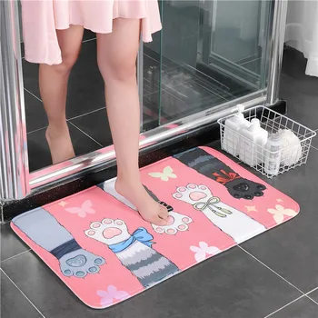 

Cartoon Animal Thicken Bath Mat Absorbent Bathroom Mat Non-slip Bathroom Toilet Rug Floor Mat Carpet for Living Room Bedroom
