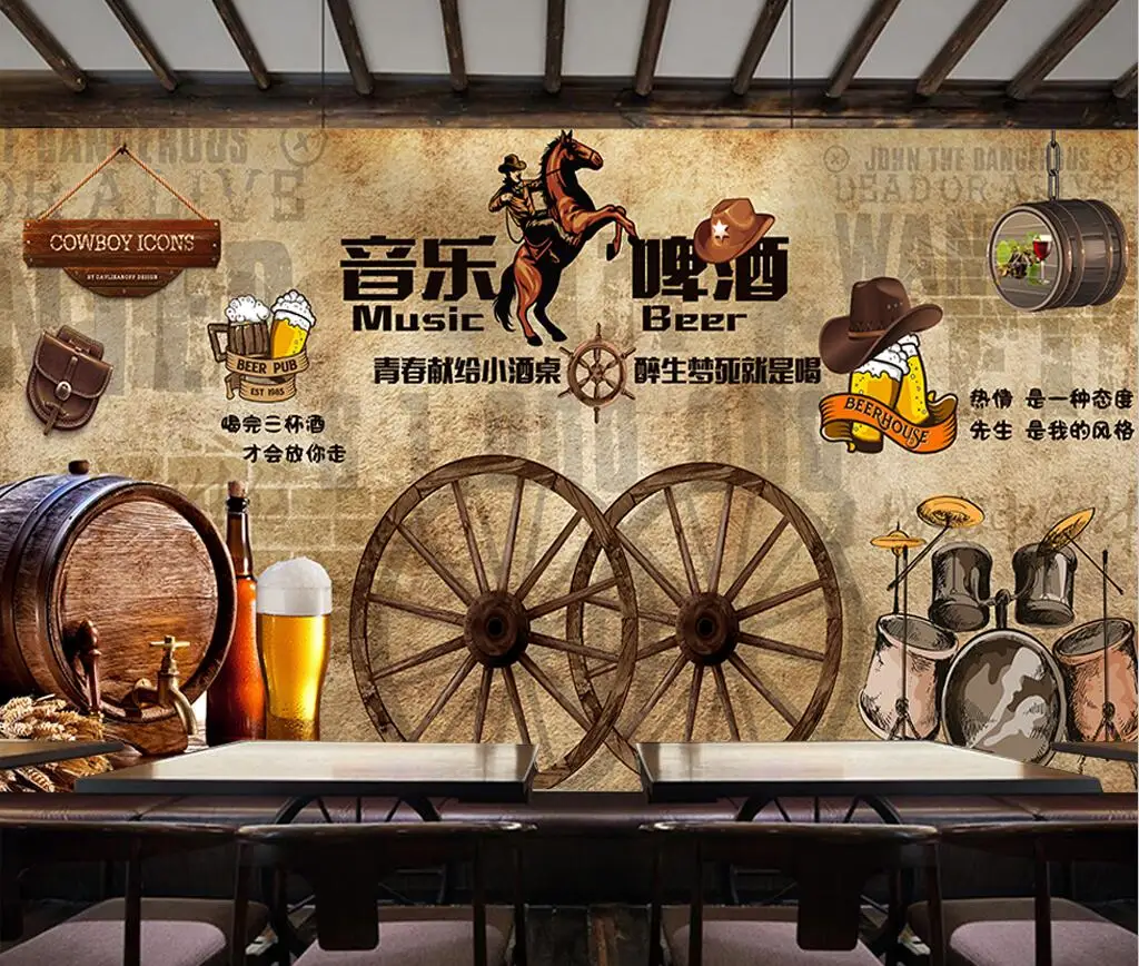 retro tijolo cerveja bar restaurante fundo decoração