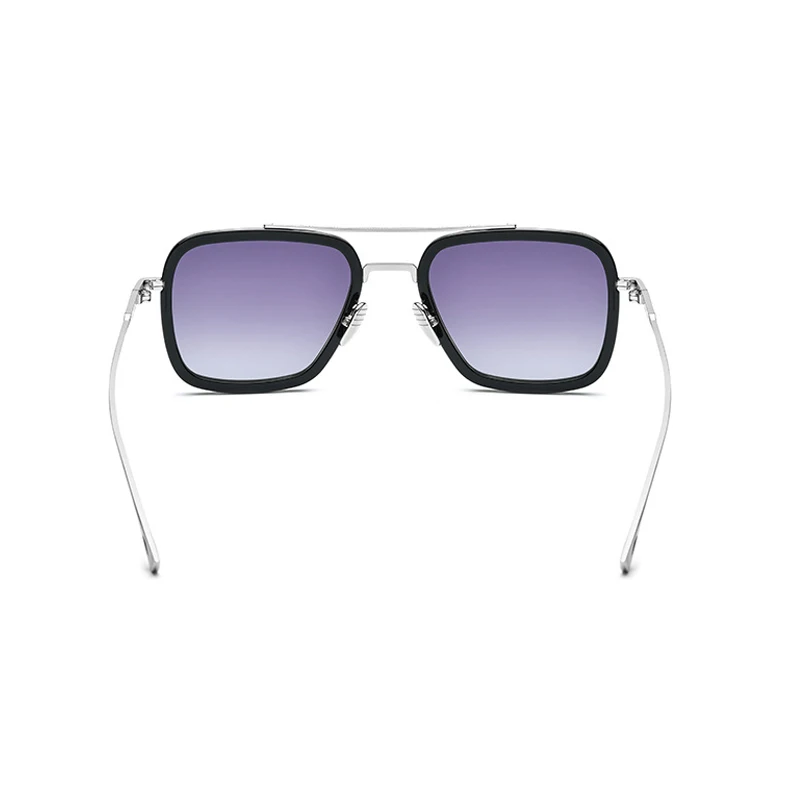 Мужские поляризационные солнцезащитные очки 3 цвета с силивером/золотом/синим квадратным металлическим каркасом поставляются в коробке