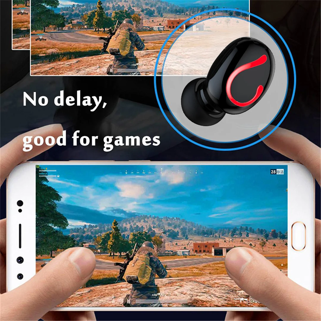 Verdadeiro sem Fio Fones de Ouvido Profundidade à Prova Bluetooth sem Atraso Fone de Ouvido com Case de Carregamento Fone de Ouvido Daolxi In-ear Dwaterproof Água Jogos 5.0 Visão 7 Eletrônicos