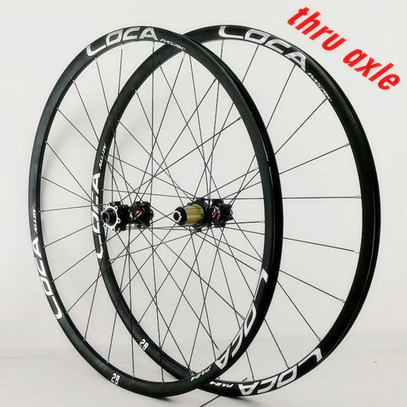 PASAK 26/27.5/29inch Mountain Bike Wheelset Thru-axis Disc Brake 24H Stright Pull Axle 12Speed Alloy Wheels 700C MTB Rim