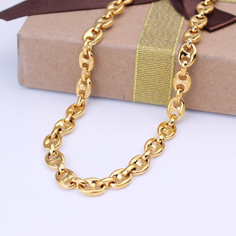 Женское и мужское геометрическое ожерелье JH золотистого цвета в форме кофейных