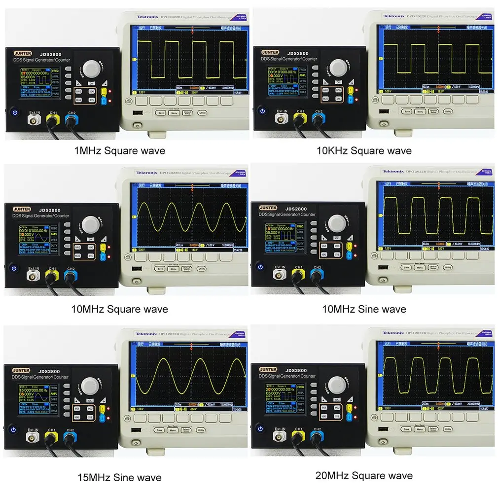 JDS2800-15M 15 МГц генератор сигналов цифровой контроль двухканальный DDS функция генератор сигналов частотомер произвольная волна
