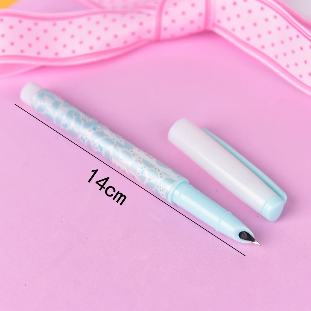 1Pc Pen 0.38mm Cute Kawaii Candy Color Flower Plastic Fountain Pen With Ink Sac For Kids Gift Korean Stationery