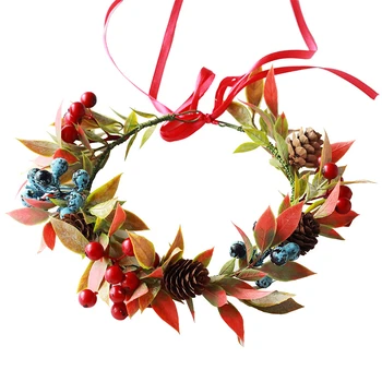 

Garland Headdress Photo Green Field Shooting Holiday Hair Accessories Beautiful Berry Green Plant Artificial Handmade Hair Band